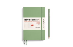 LEUCHTTURM WEEKLY PLANNER 2025 & NB B6+ SC 12 MONTHS SAGE 370656